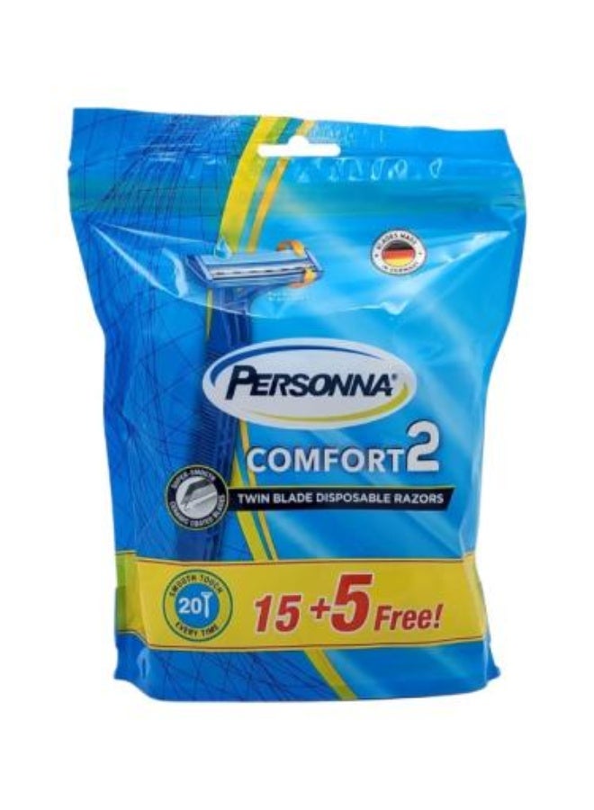 Comfort 2 Men's Razors - 15+5 Pieces Free